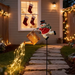 Solar Christmas Kettle Lantern with Snowman ☃️6