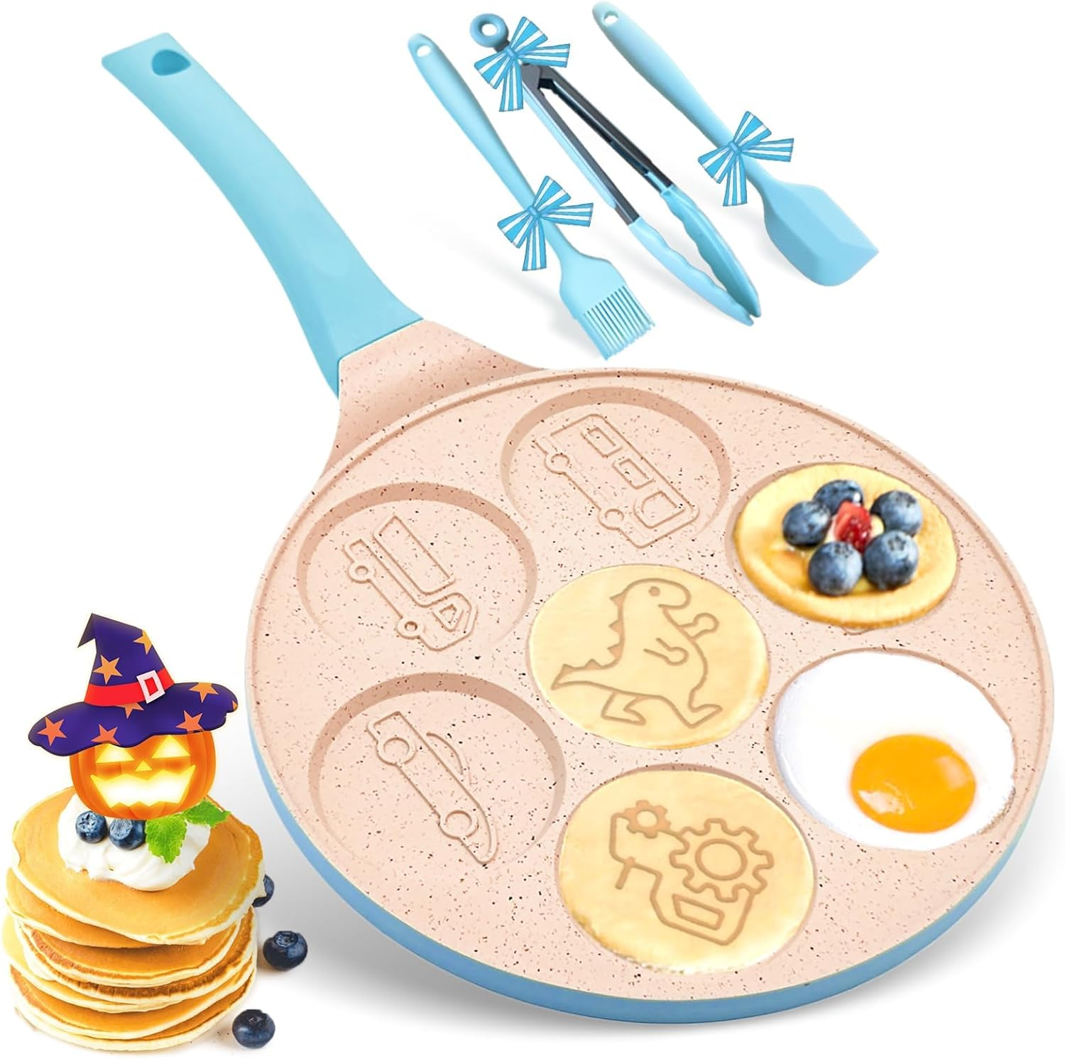 7-Cup Nonstick Dinosaur Egg Pancake Pan & Breakfast Skillet 5 7-Cup Nonstick Dinosaur Egg Pancake Pan & Breakfast Skillet - Image 5