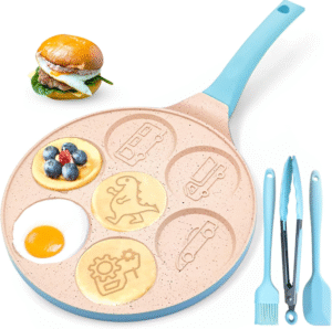 3-in-1 Electric Lunch Box 2 7-Cup Nonstick Dinosaur Egg Pancake Pan & Breakfast Skillet