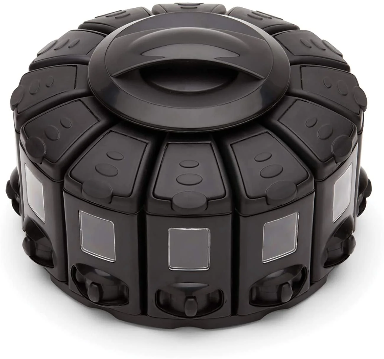 Auto-Measure Spice Carousel Organizer with 12 Containers, Rotating Black Seasoning Rack 5 Auto-Measure Spice Carousel Organizer with 12 Containers, Rotating Black Seasoning Rack - Image 5