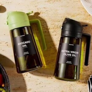 Smart Home & Kitchen Gadgets 3 Portable and Reusable Glass Oil Spray Pot: Perfect for Cooking, Salads, and Healthy Oil Control
