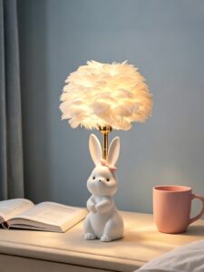 Nordic Rabbit Feather Lamp, Cozy Decorative Table Light