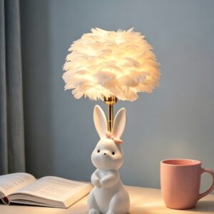 Nordic Rabbit Feather Lamp, Cozy Decorative Table Light